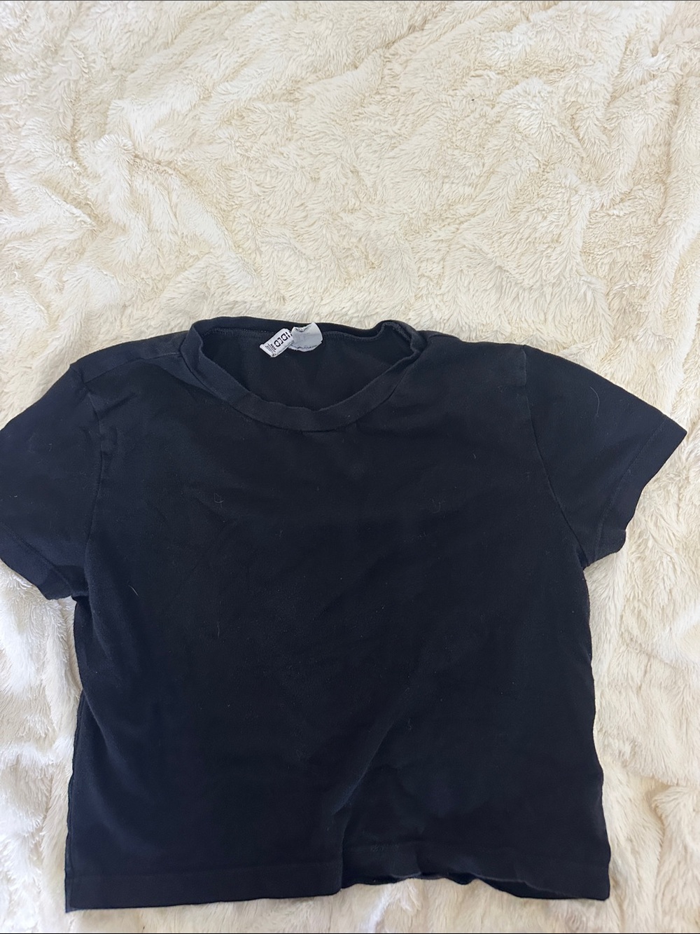 H&M Black Cropped Crewneck Tee